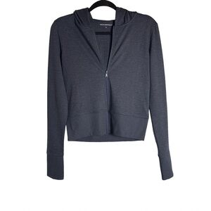 WeWoreWhat Fitted Zip-Up Hoodie Heather Navy‎ Size M NWT